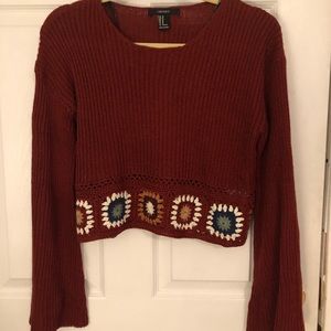 Knitted cropped sweater